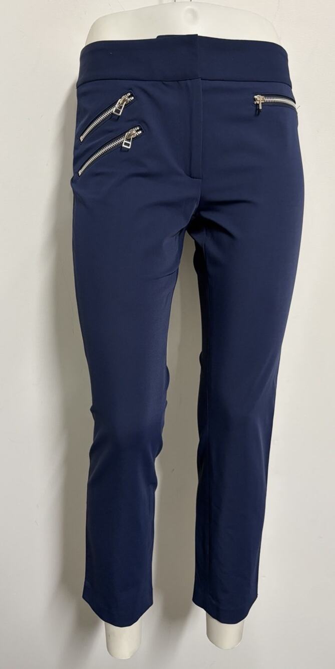 Veronica Beard Blue Cropped Stretch Pants Mid Rise Equestrian Preppy Size 6
